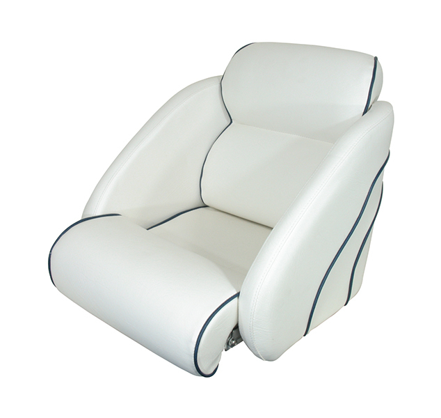 BLA Boat Pilot Seat White Vinyl Marine Fishine Upholstered