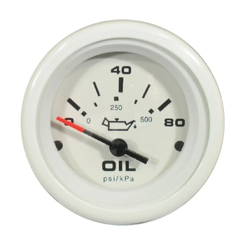 VeeThree Instruments Oil Press Gauge Arctic White 0-80Psi