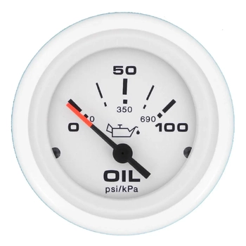 VeeThree Instruments Oil Pressure Gauge Arctic White 0-100psi