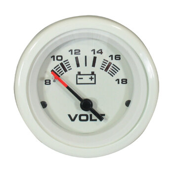 VeeThree Instruments Voltmeter Arctic White 8-18V