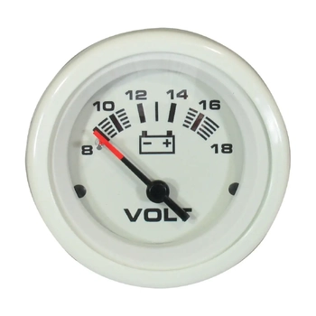 VeeThree Instruments Voltmeter Arctic White 8-18V