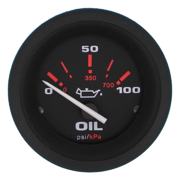Veethree Electronics Black Amega Oil Pressure Gauge 0-100 PSI Domed