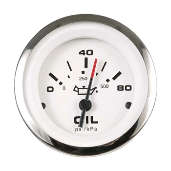 VeeThree Instruments Oil Pressure Gauge 0-80Psi Lido Pro Wh