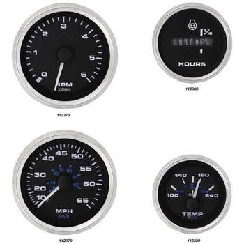 VeeThree Instruments Tacho P/Pro Blk O/B 6000Rpm Ss Trim