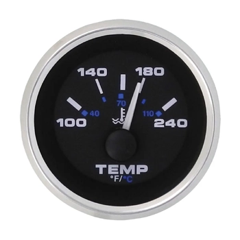 VeeThree Instruments Wtr Temp Gauge Ppro Blk 120-240F Ss Trim