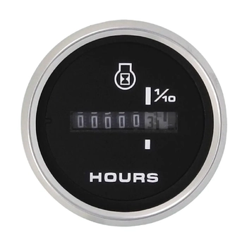 VeeThree Instruments Hourmeter P/Pro Blk Ss Trim