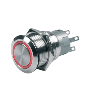 C-Zone SWCH PUSH BUTT ON/OFF S/S RD ILUM