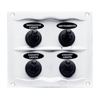 BEP 4 Way Switch Fuse Panel 12-24V White