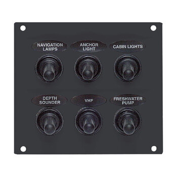 BEP Switch Panel 6 Way Fused 12-24V Grey