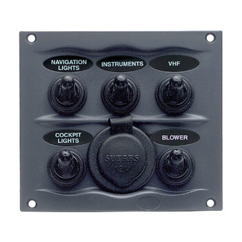 BEP Switch Panel 5 Way Power Socket Grey