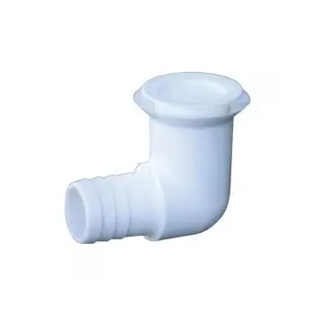 Drain Flush Plastic White 3/4 90 Degree