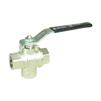 Valve Ball C/P Brass 3 Way 1/2 Bsp