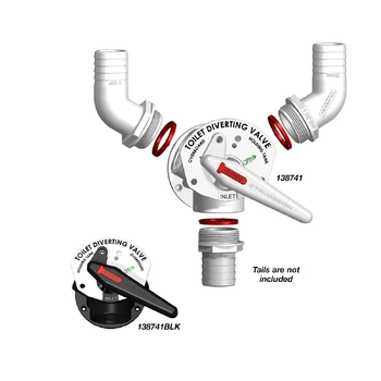TruDesign Aquavalve Manual Toilet Diverting Y Valve Surface White Boat Marine 