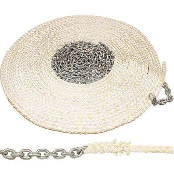Titan Nylon Anchor Rope and Chain 12mm 50m Eight Plait Galvanised