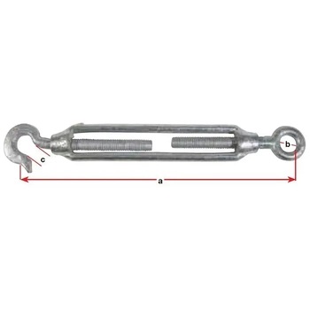 Turnbuckle Galv Open Hook/Eye M5