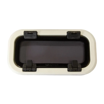 Lewmar Portlight Size 1 Opening White Trim 171mm x 347mm Stainless Steel