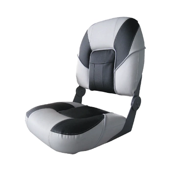 Deluxe Premier Boat Folding Seat Upholstered Marine Fishing Grey/Grey