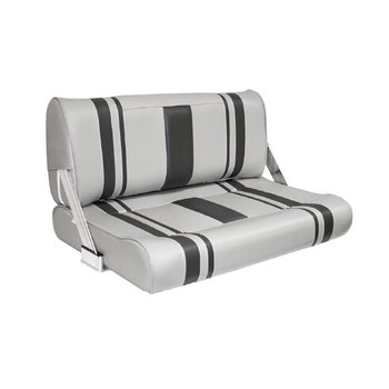 Double Flip Back Boat Seat Bench Grey/Charcoal
