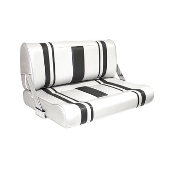 Double Flip Back Boat Seat Bench White/Charcoal