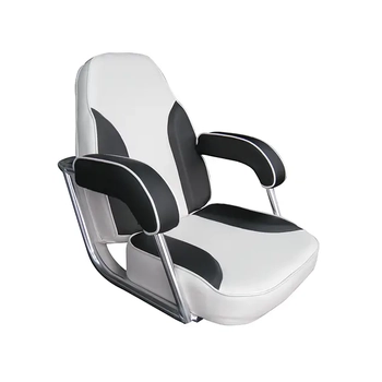 Premium Offshore Helm Seat Boat Marine White and Black