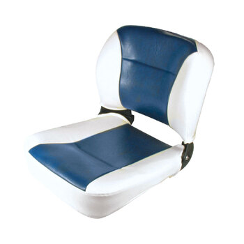 Navigator Fold Down Seat Navy Blue and White Marine Fishing Upholstered