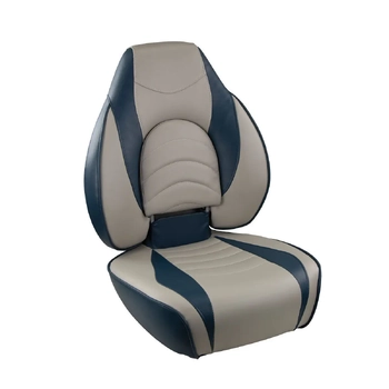 Fish Pro High Back Boat Marine Seat Fold Down Grey/Blue