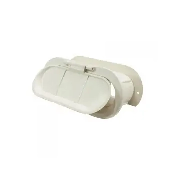 Scupper Thru Hull Tele Wht Plas 182X82Mm