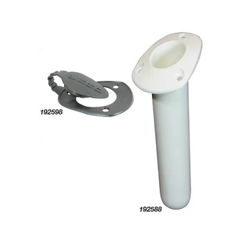 Rod Holder Flush Angled White Plastic 192588