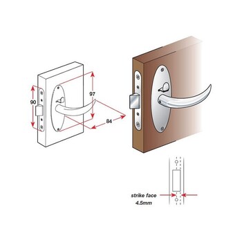 Southco Lock Door Compact C/W Priv Lock Chrome