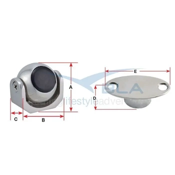 Marine Town Catch Door Magnetic S/S 34Mm S/Off Flush
