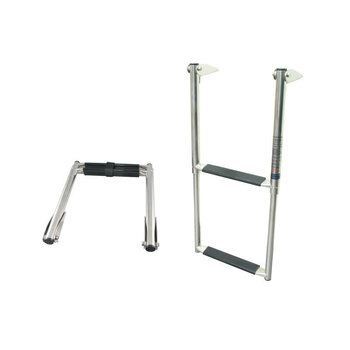Boat Ladder Telescopic Fold Down 2 Step Stainless Steel