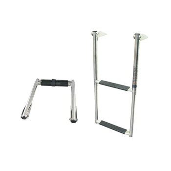 Boat Ladder Telescopic Fold Down 3 Step Stainless Steel