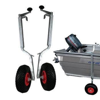 Tinnie Boat Mover Galvanized with Pneumatic Wheels Pair Marine