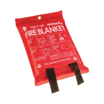 MegaFire Fire Blanket 1m x 1m 100% Woven Glass Fibre Boat Marine Safety