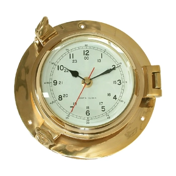 Marine Town CLOCK BRASS PORTHOLE 220MM BASE