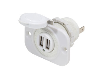 Blue Sea Systems 12Vdc 2Usb Charger 5V 2.1A Sckt White