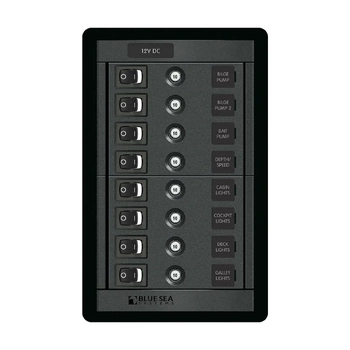 Blue Sea Systems PANEL 360 DC 8POS SW CLB V