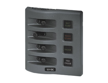 Blue Sea Systems Panel Wd 12Vdc Fused 4Pos Gray