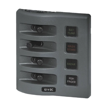 Blue Sea Systems Panel Wd 12Vdc Fused 4Pos Gray