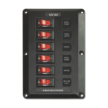 Blue Sea Systems Panel Belowdeck 12Vdc Cb 6 Pos