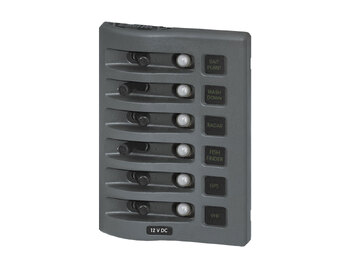 Blue Sea Systems Panel Wd 12Vdc Clb 6Pos Gray