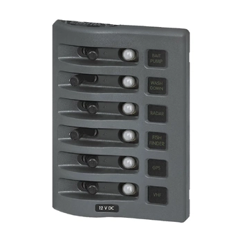 Blue Sea Systems Panel Wd 12Vdc Clb 6Pos Gray