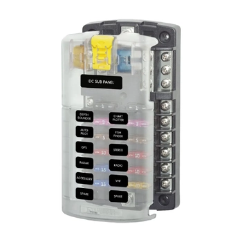 Fuse Block ST Blade 12 Circuit W/GND/CVR