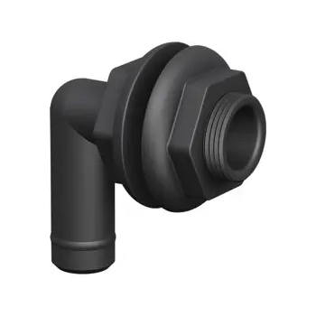 Thru Hull Barbed 3/4" Elbow Black