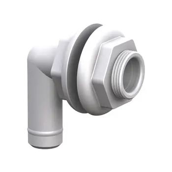 Thru Hull Barbed 3/4" Elbow White