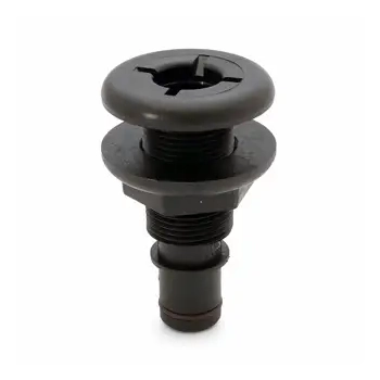 Thru Hull Barbed 3/4" Straight Black