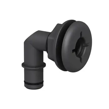 Thru Hull Qwik-Lok Elbow 3/4" Black