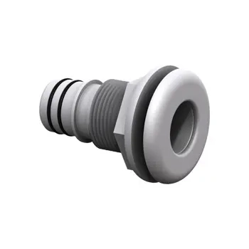 "THRU HULL QWIK-LOK 1 1/8"" WHITE STRAIGHT"