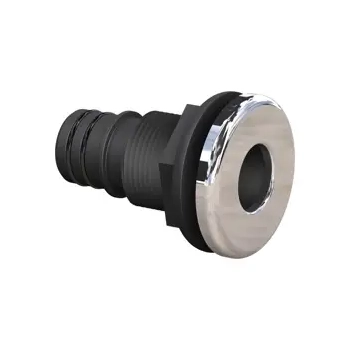 "THROUGH HULL QWIK-LOK 1 1/8"" STRAIGHT CHROME BEZEL"