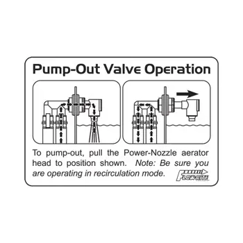 Pump Out Aerator Operation Label